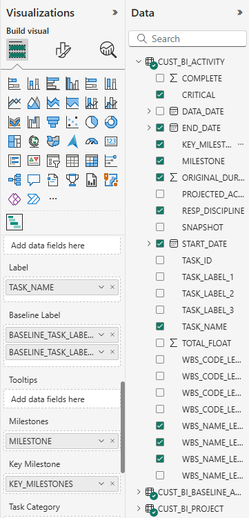 Milestone Data Fields