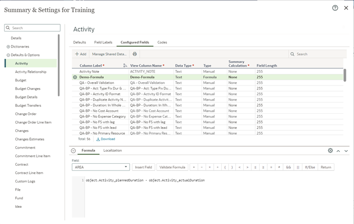OPC Configured Fields - Configured Field with a Simple Formula