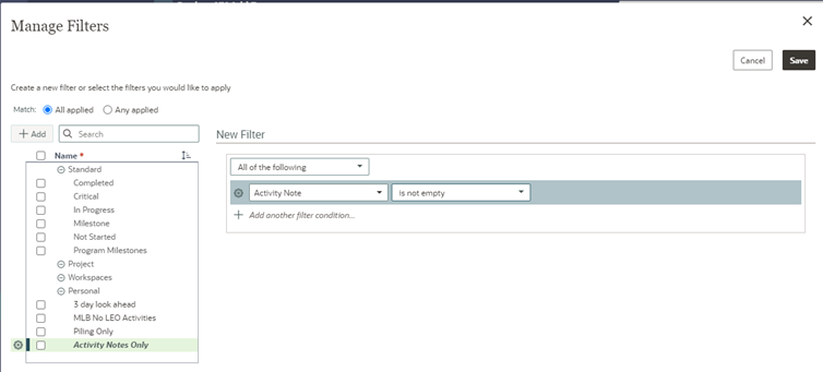 OPC Configured Fields - Value in the Activity Note Configured Field