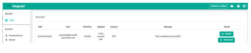 Download the Excel Sheet from OPC-Integrator