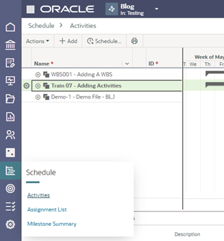 OPC Interproject Relationships - Open Activities Page