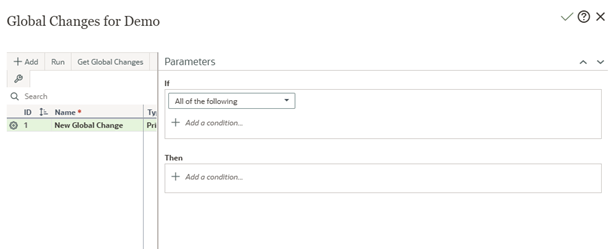 Basic Global Change Screen