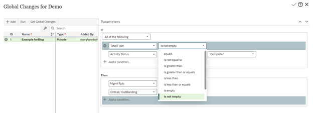 Global Changes Parameters