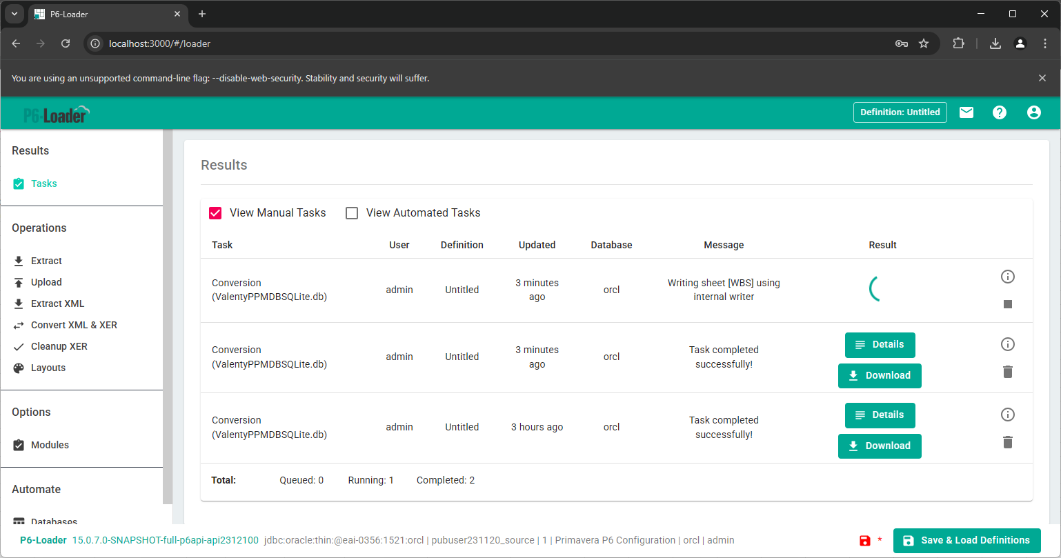 P6-Loader - SQLite File Conversion Image 2