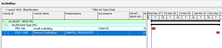 Open Ended Activities in Primavera P6 - Image 1